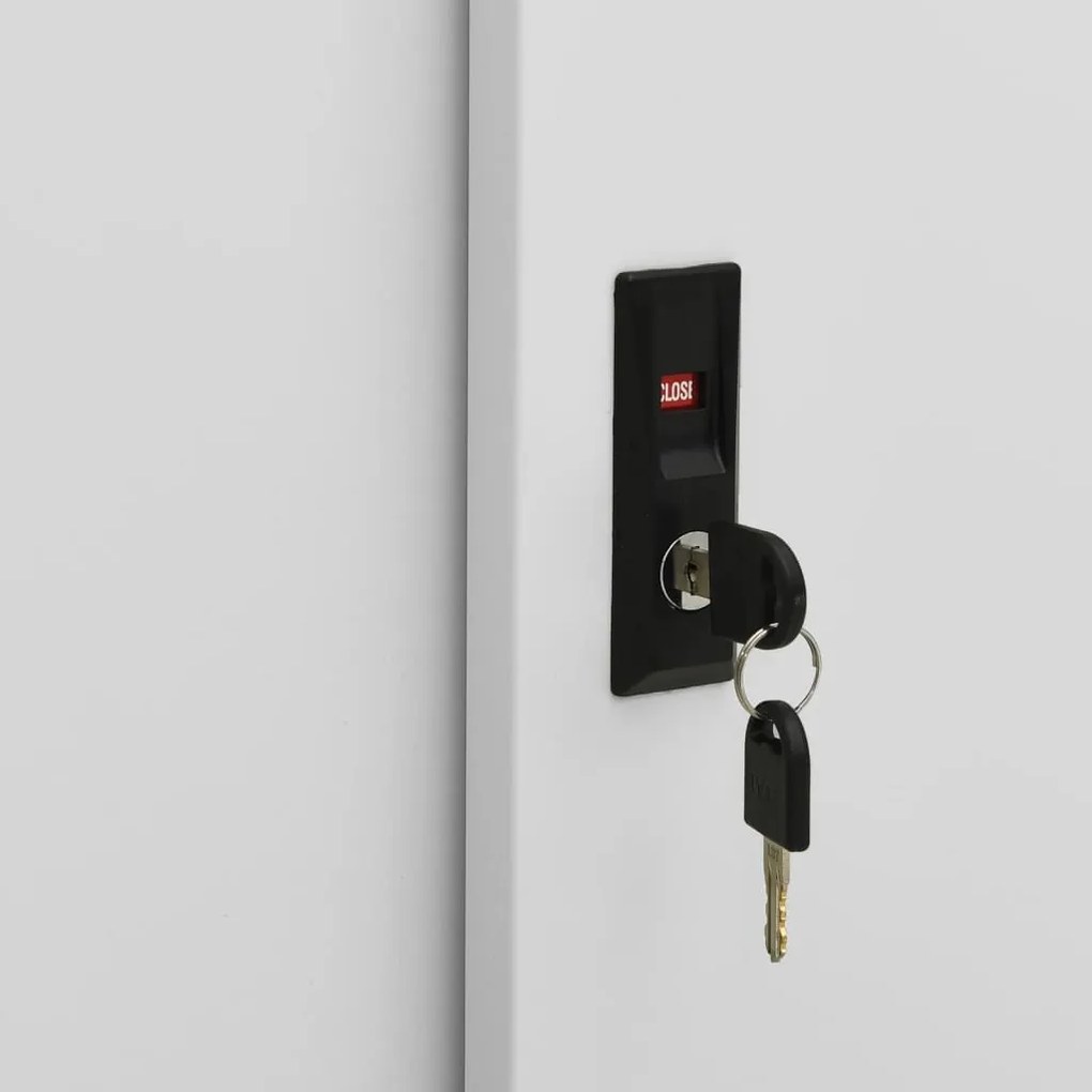 Armário escritório porta deslizante 90x40x90 cm aço cinza-claro