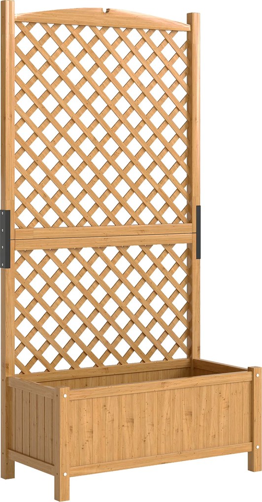 Outsunny Floreira de Jardim com Treliça Caixa de Plantio com Suporte para Plantas Trepadeiras 90x45x180cm Madeira | Aosom Portugal