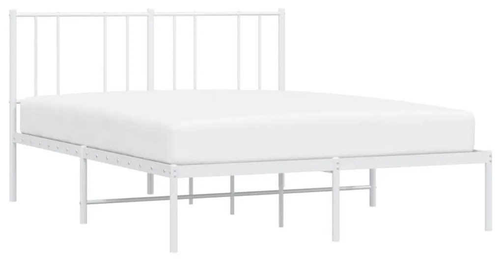 Estrutura de cama com cabeceira 135x190 cm metal branco