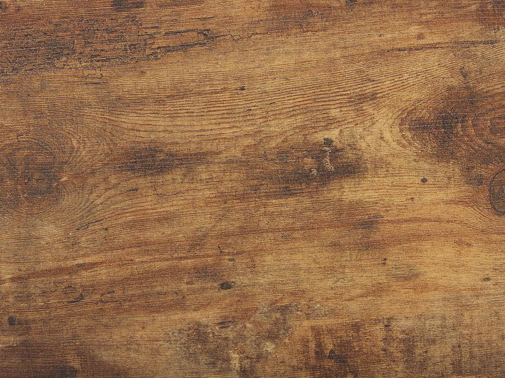 Mesa de jantar castanho escuro e preto 160 x 80 cm SARITAS Beliani
