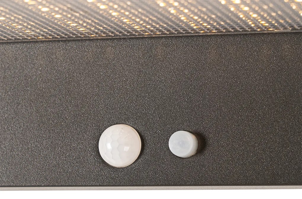 Candeeiro de parede exterior cinzento escuro com LED e luz regulável a energia solar - Sunnie Moderno