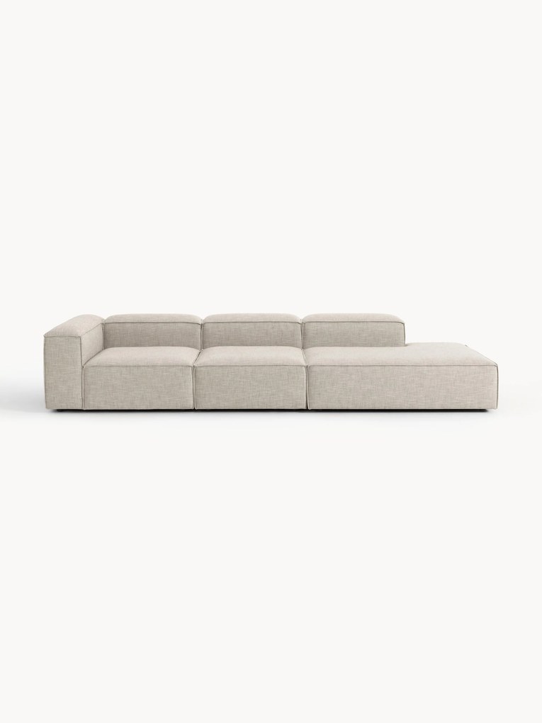 Chaise longue modular XL em mistura de linho Lennon
