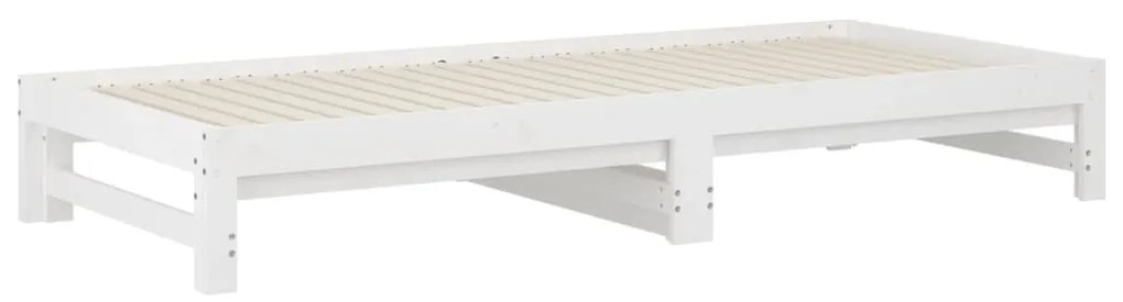 Sofá-cama de puxar 2x(90x200) cm pinho maciço branco