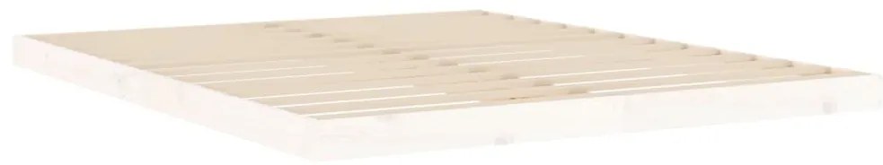 Estrutura de cama 160x200 cm madeira de pinho maciça branco