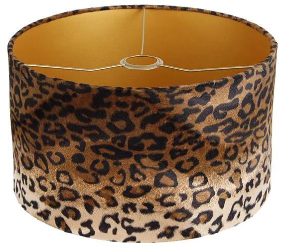 Abajur veludo design leopardo 35/35/20 ouro dentro Clássico / Antigo