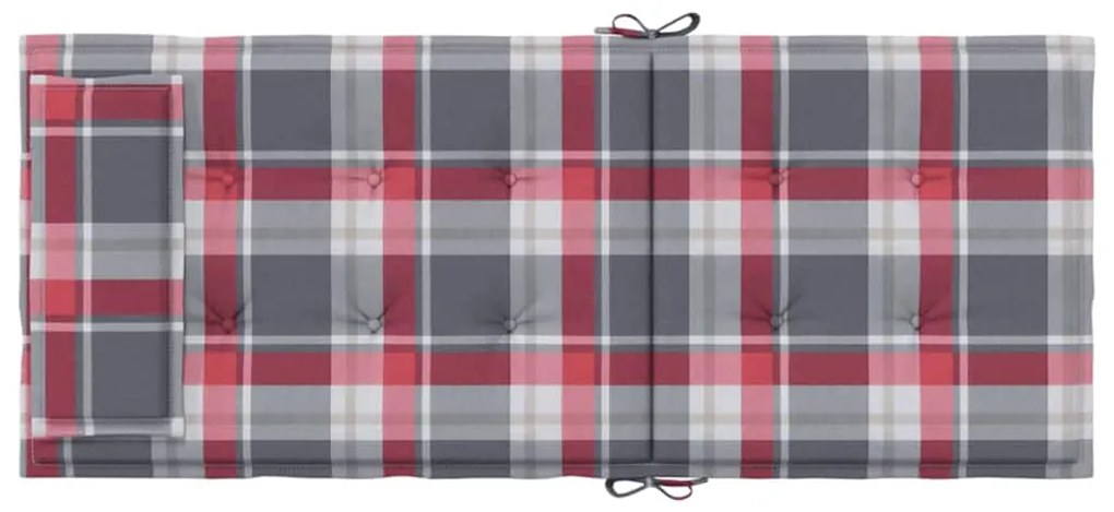 Almofadões p/ cadeira encosto alto 6 pcs oxford xadrez vermelho