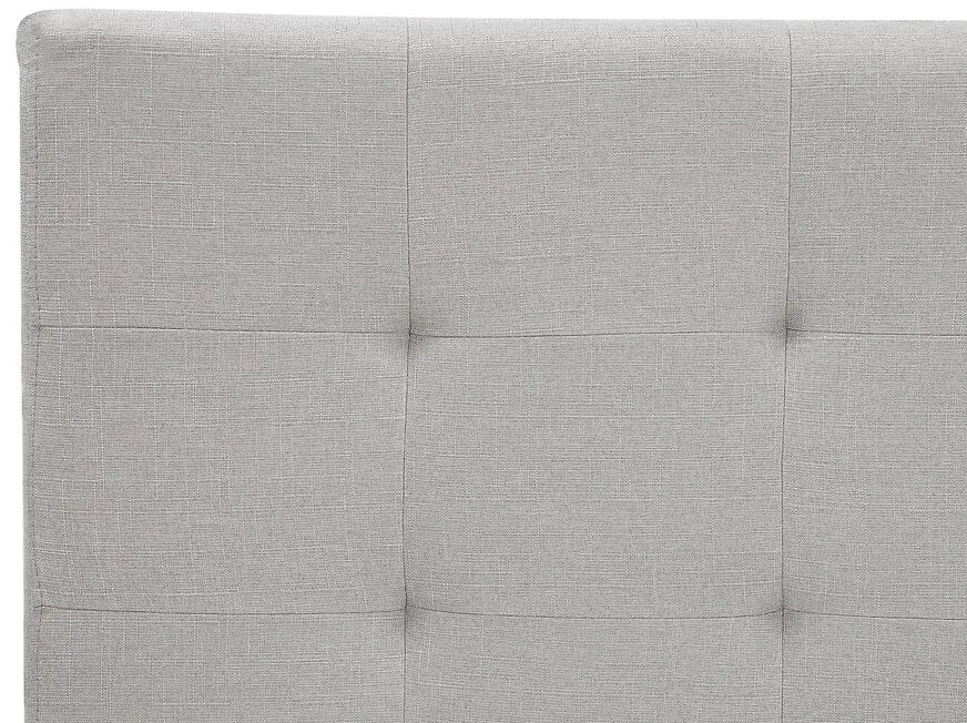 Cama de casal em tecido cinzento claro 140 x 200 cm LA ROCHELLE Beliani