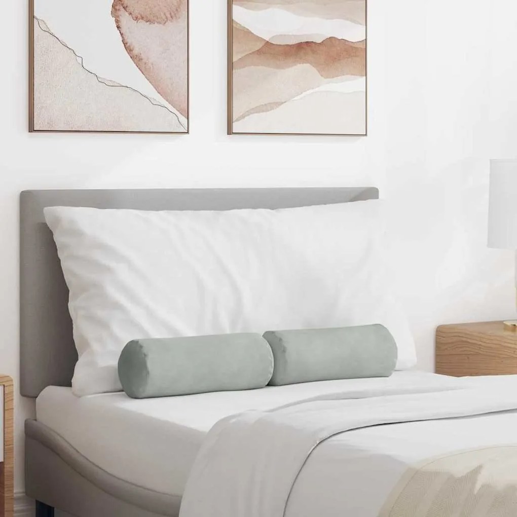 vidaXL Almofadas de Apoio 2 pcs Cinzento-claro Ø 15 x 40 cm