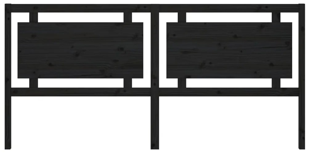 Cabeceira de cama 205,5x4x100 cm pinho maciço preto