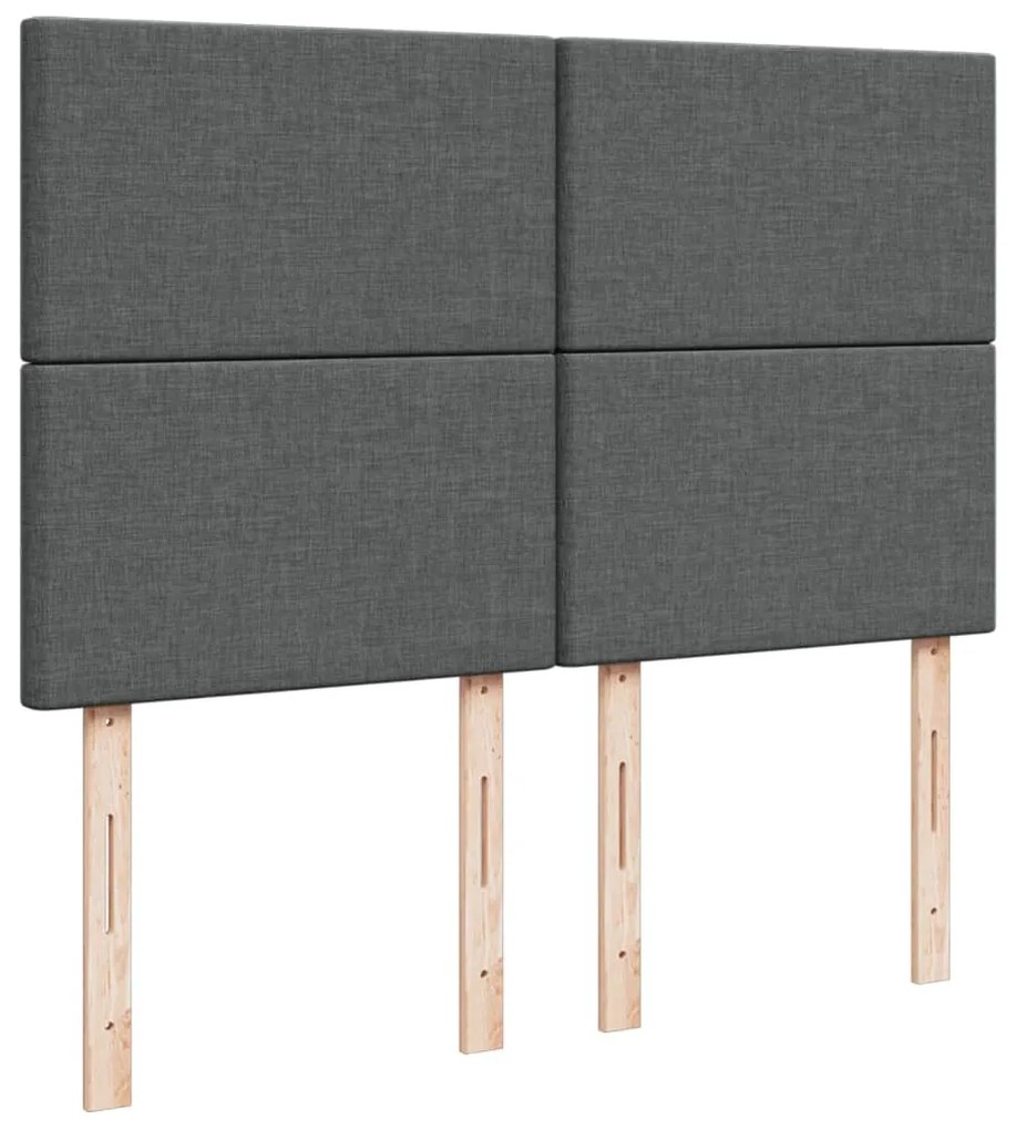Cama com molas/colchão 140x190 cm tecido cinzento-escuro
