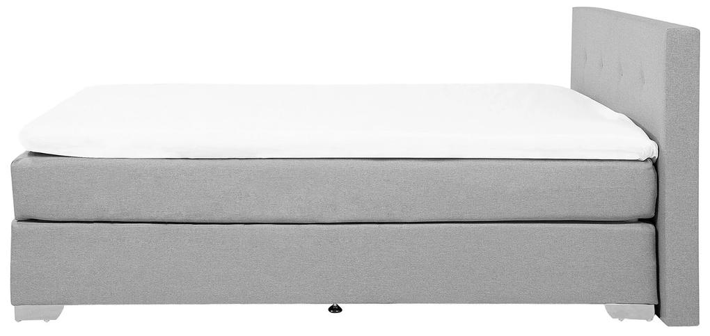 Cama de casal continental em tecido cinzento claro 180 x 200 cm CONSUL Beliani