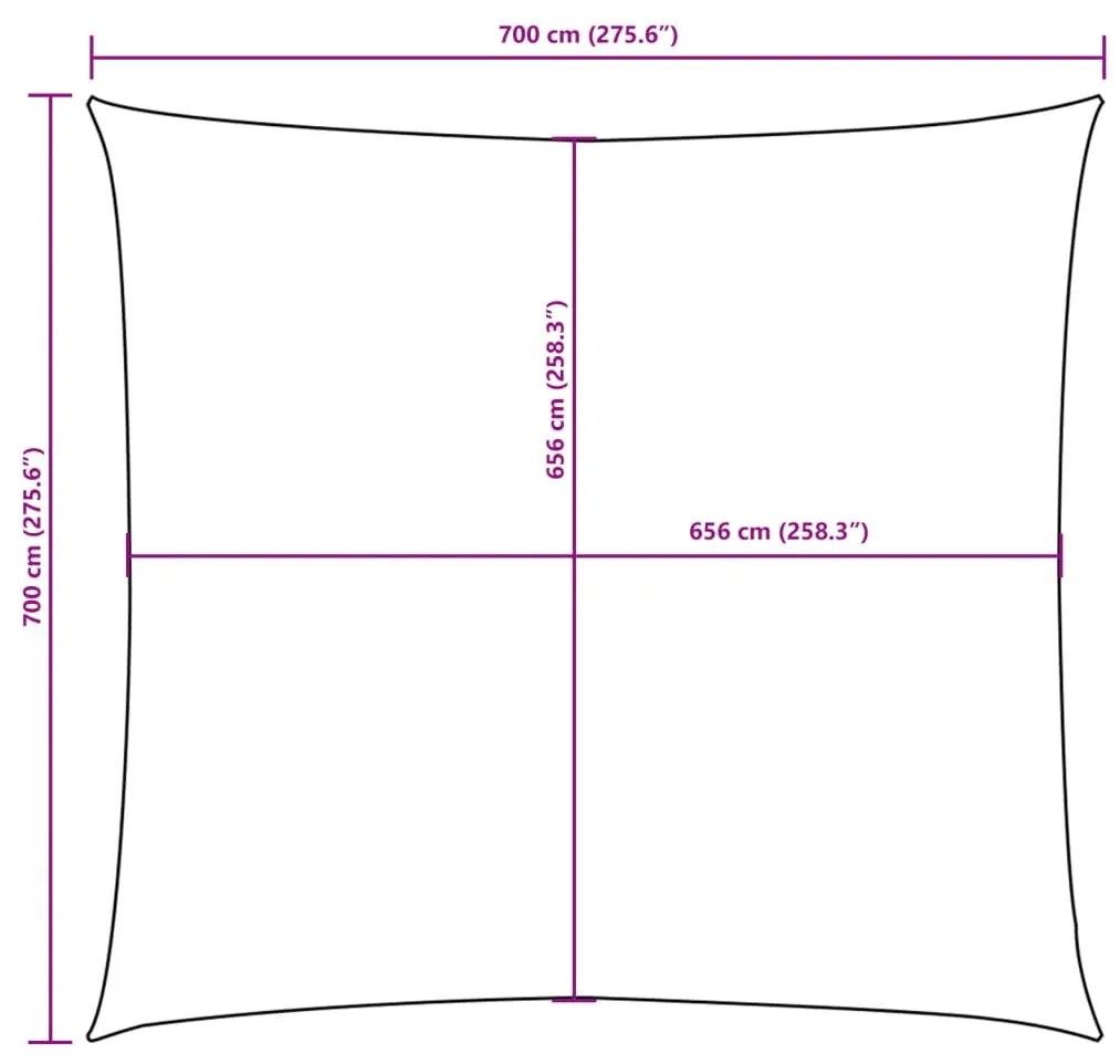 Para-sol estilo vela tecido oxford quadrado 7x7 m preto