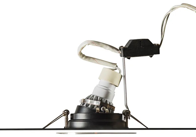 Foco embutido moderno inteligente aço com preto incl. WiFi GU10 - Rondoo