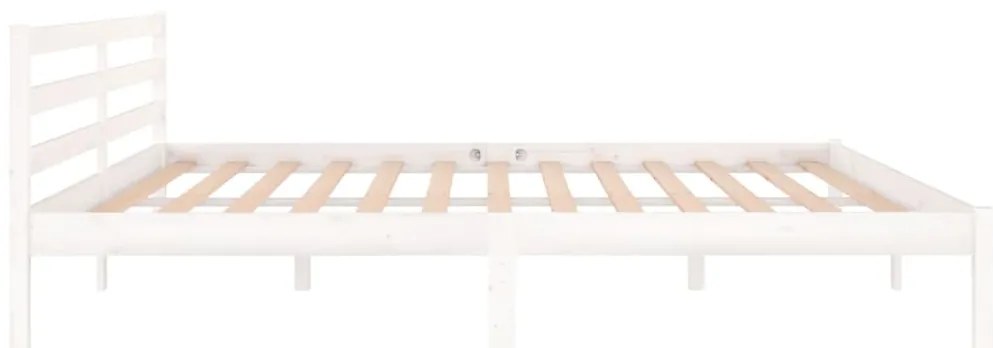Estrutura de cama 200x200 cm pinho maciço branco