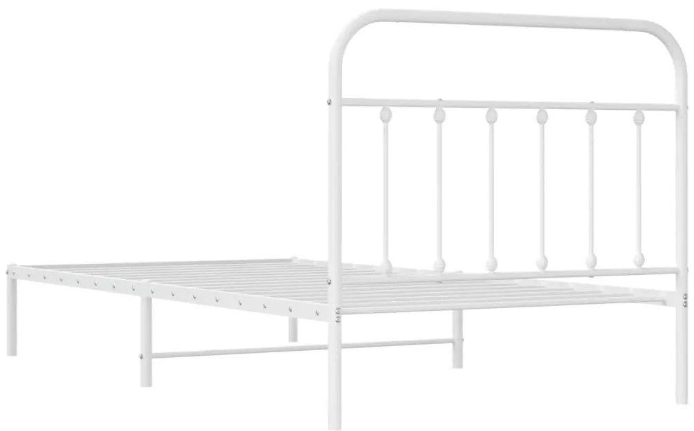Estrutura de cama em metal com cabeceira 107x203 cm branco