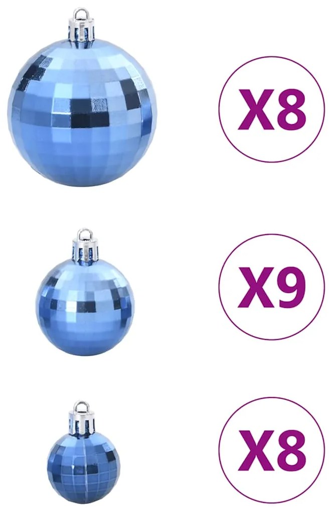 Enfeites de Natal 100 pcs Ø3/4/6 cm azul