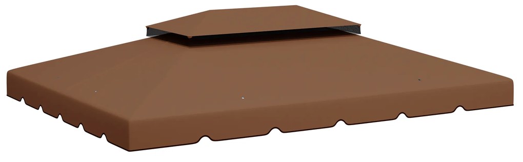 Outsunny Cobertura de Substituição para Pérgola 4x3 m com Duplo Teto e 8 Orifícios de Drenagem Café | Aosom Portugal