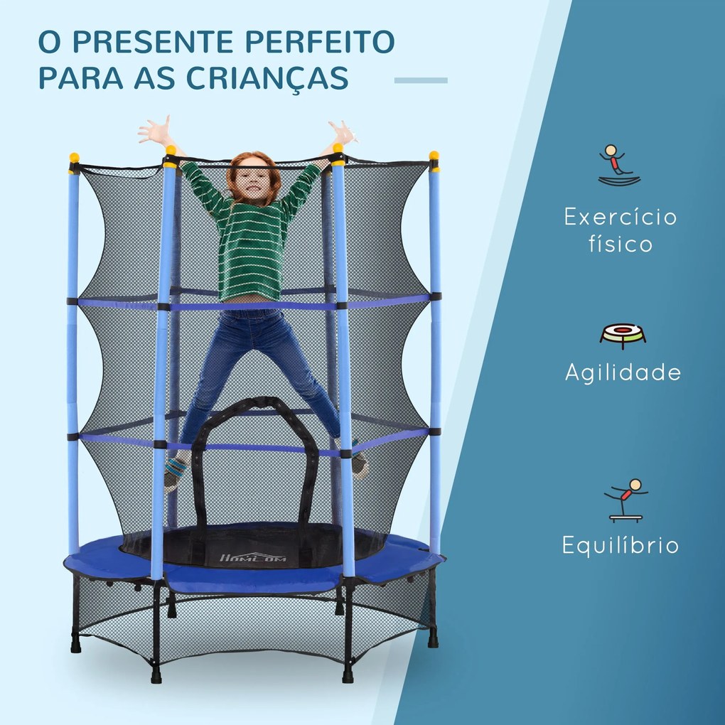 Trampolim Infantil "JumpSafe" – Com Rede de Segurança e Estrutura de A