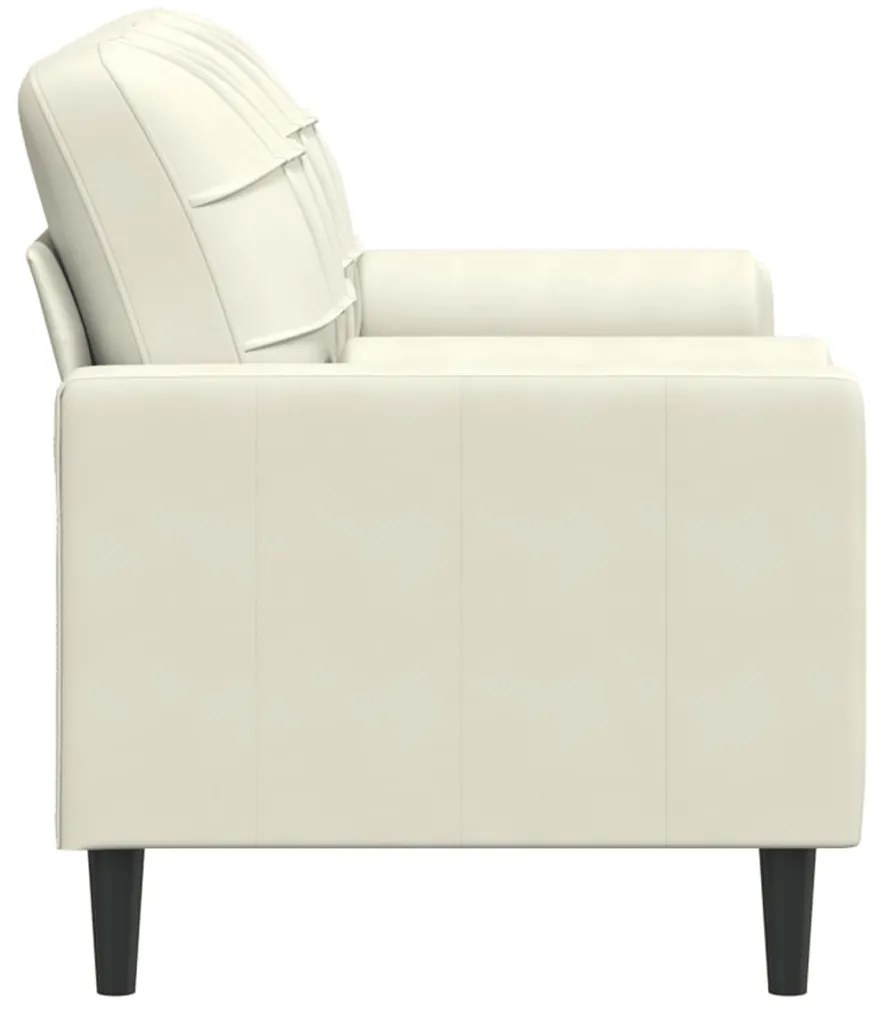 Sofá 2 lugares c/ almofadas decorativas 140 cm veludo creme