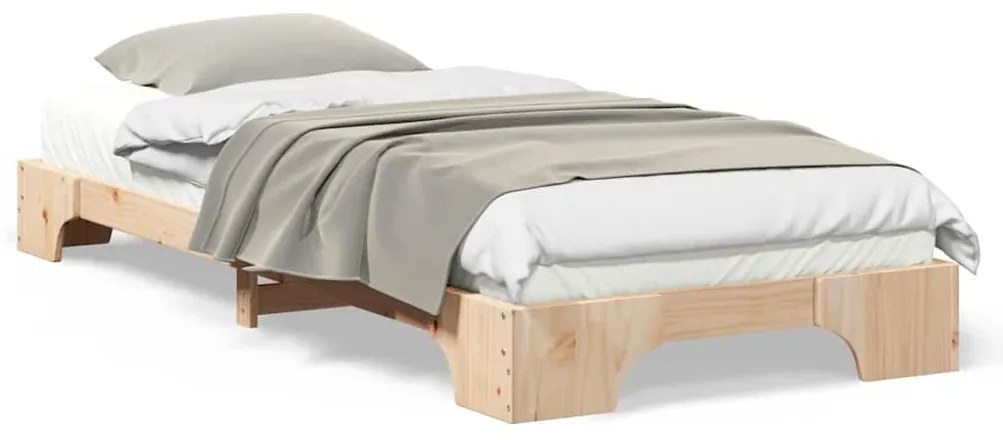Estrutura de cama de chão Castanho 80 x 210 cm madeira