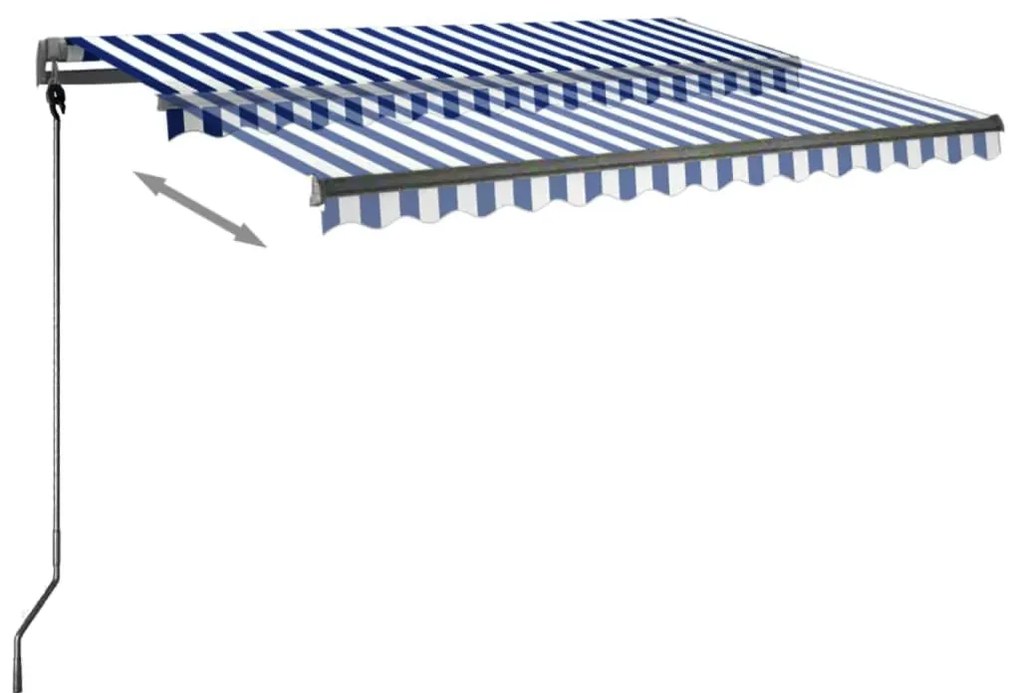 Toldo automático independente 300x250 cm azul e branco