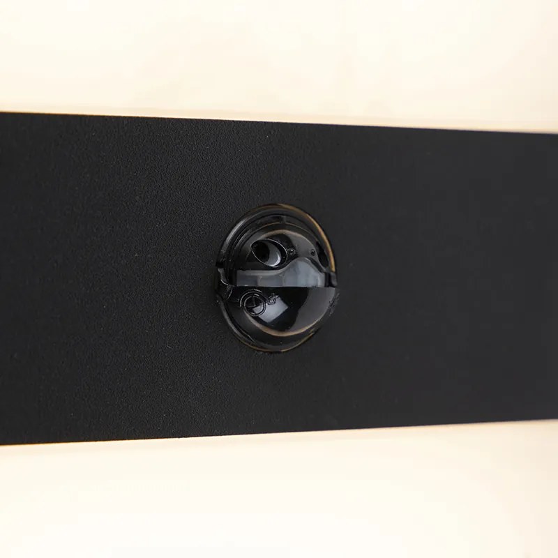 Candeeiro de parede exterior preto IP44 com LED e sensor de movimento - Dualy Moderno
