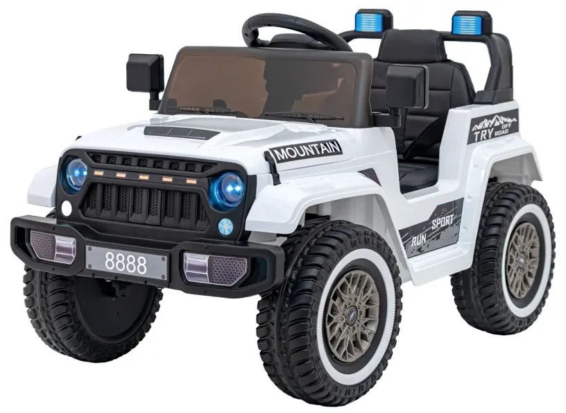 Carro elétrico para Crianças Off Road MOUNTAIN 12V Rodas Espuma EVA, Assento Couro ecológico Branco