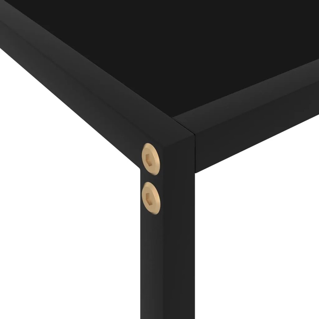 Mesa consola 120x35x75 cm vidro temperado preto