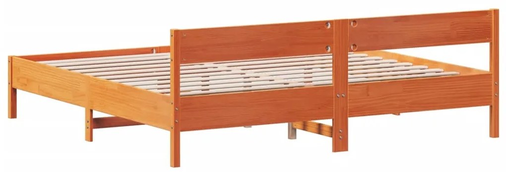 Cama sem colchão 180x200 cm pinho maciço castanho-mel
