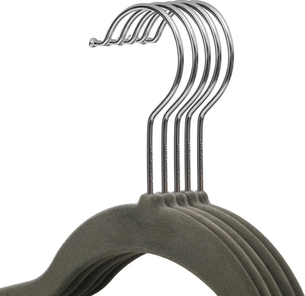 Conjunto 50 Cabides de veludo cinza