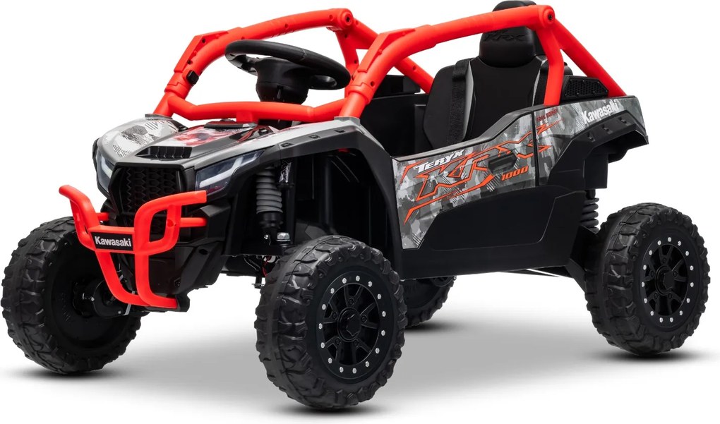 Carro elétrico para crianças Kawasaki TERYX KRX 1000 12V, controlo remoto, bateria de lítio, 2 motores de 25 W, com licença Vermelho