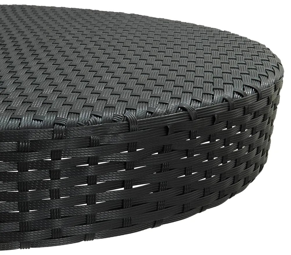 Mesa de jardim 75,5x106 cm vime PE preto