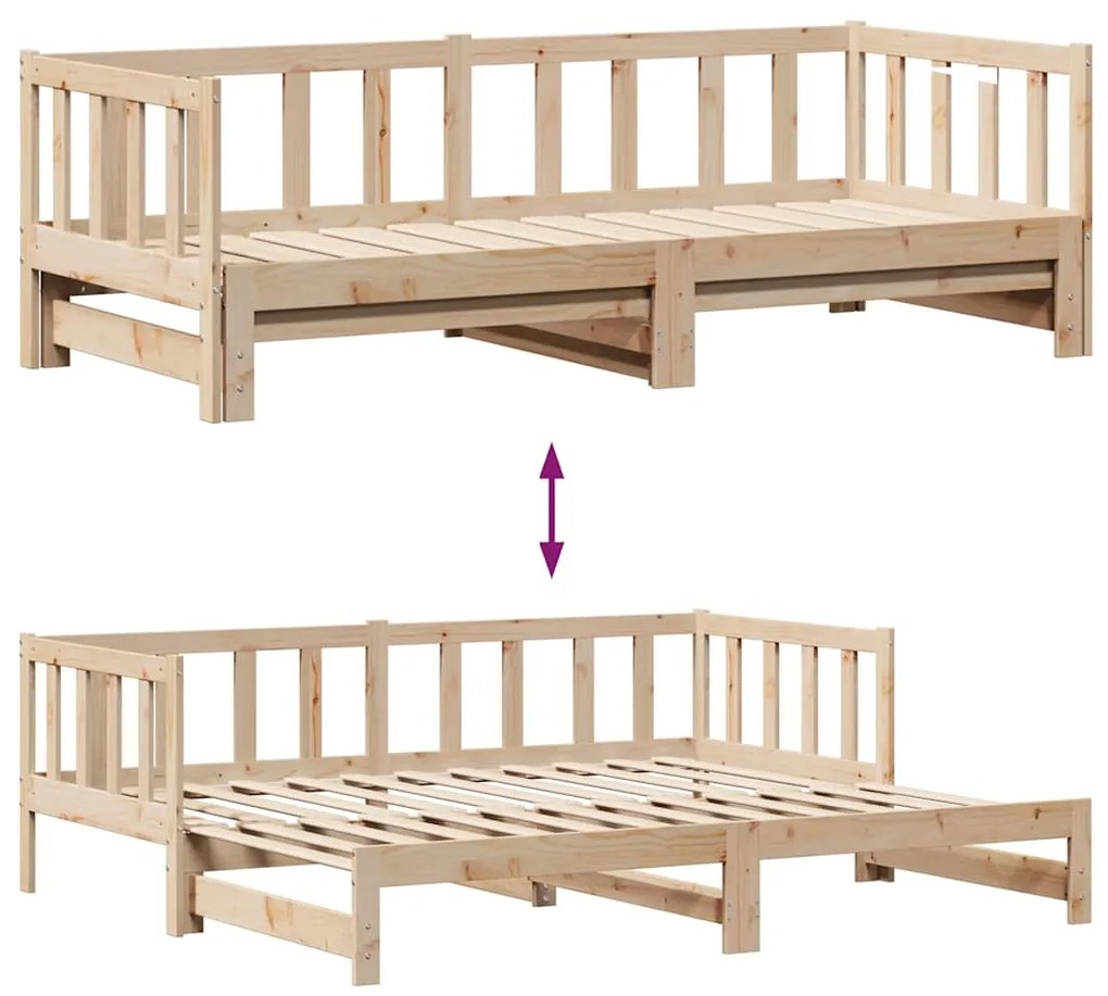 Sofá-cama com gavetão e gavetas sem colchão 90x190 cm