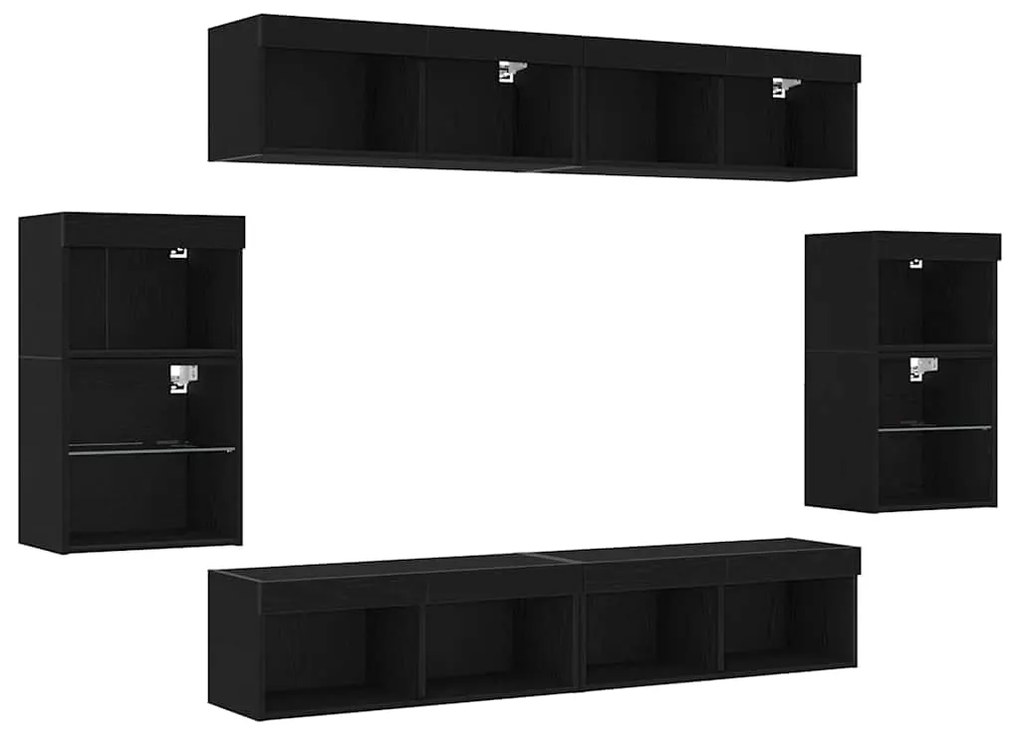 Prateleira Flutuante vidaXL 2 pcs Carvalho Preto 40x28,5x40 cm Madeira