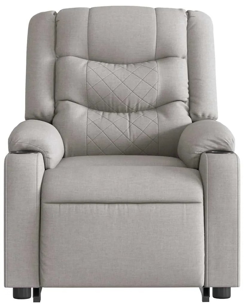Poltrona elevatória de massagens tecido cinzento-nublado