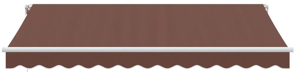 Toldo retrátil manual 350x250 cm castanho