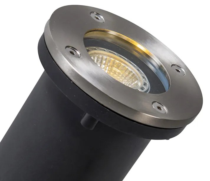 Foco de Chão Inteligente Aço Inoxidável Incl. WiFi GU10 IP65 - Basic Round