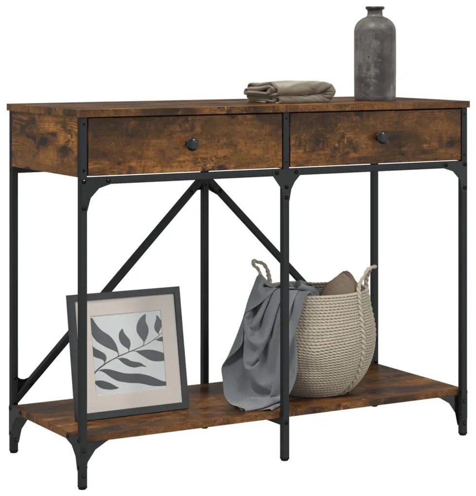 Mesa consola 100x39x78,5 cm derivados madeira carvalho fumado