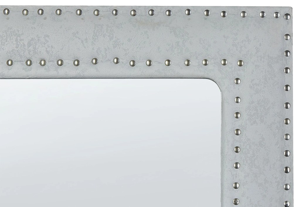 Espelho de pé com moldura em pele sintética cinzenta clara 50 x 150 cm LOCRONAN Beliani