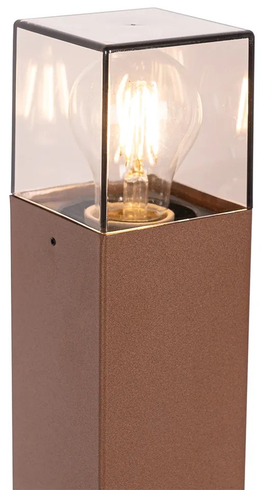 Candeeiro de exterior 50 cm castanho ferrugem com ponta de terra e prensa-cabos - Dinamarca Industrial