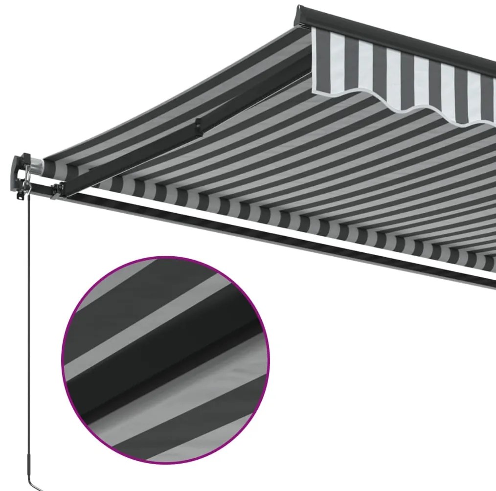 Toldo retrátil manual 400x350 cm antracite e branco
