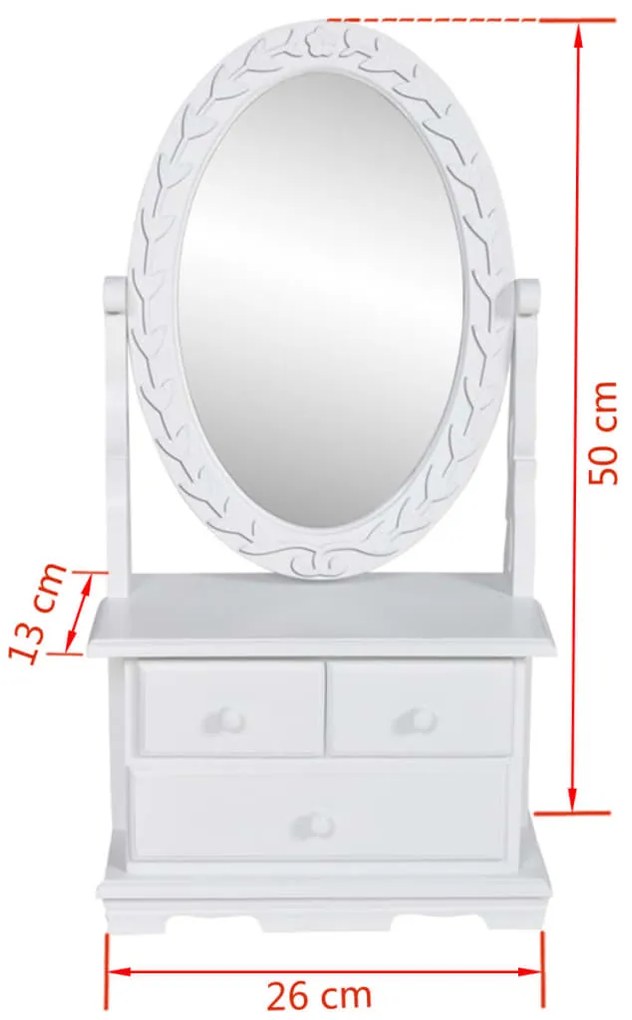 Toucador com espelho oval