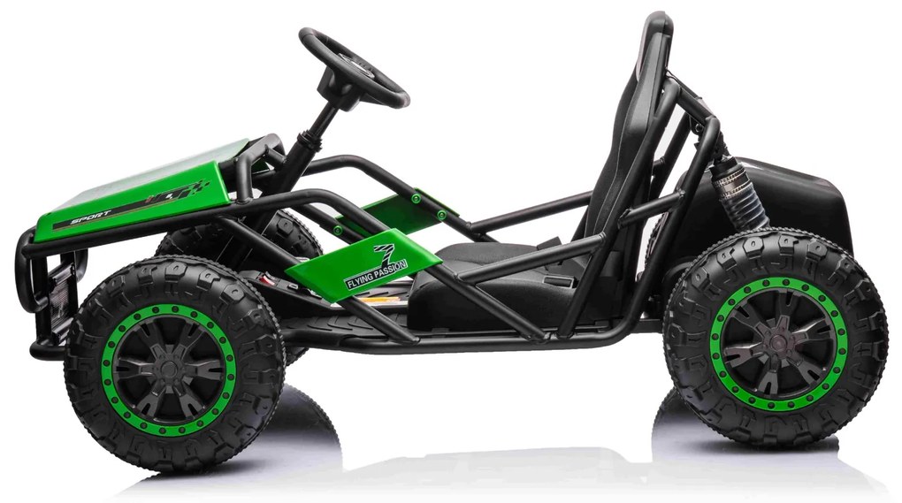 Carro elétrico para crianças rodas SPORT-CART 24 V EVA macias, assento em couro sintético, rodas Smooth Drift, motor de 2 x 50 Watt, bateria de 24 V,