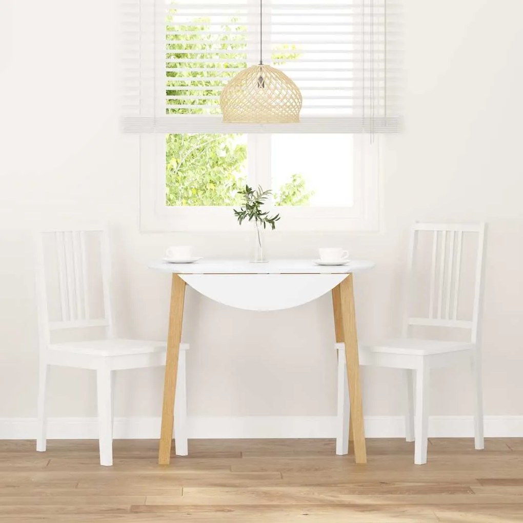 Cadeiras de jantar 2 pcs madeira de seringueira maciça branco