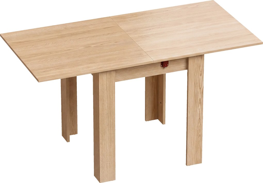 HOMCOM Mesa de Jantar Dobrável para 4 Pessoas, para Sala de Estar, Sala de Jantar, 140x70x77 cm, Carvalho | Aosom Portugal