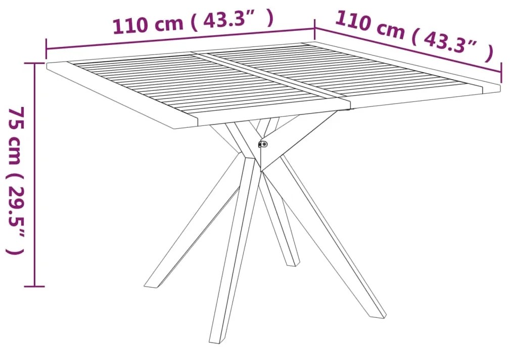 5 pcs conjunto de jantar para jardim madeira de acácia maciça