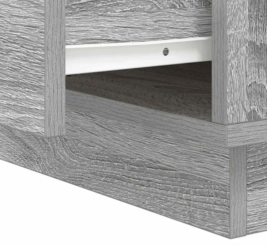 Criado-Mudo com Luzes LED Cinza Sonoma 39x34,5x50 cm