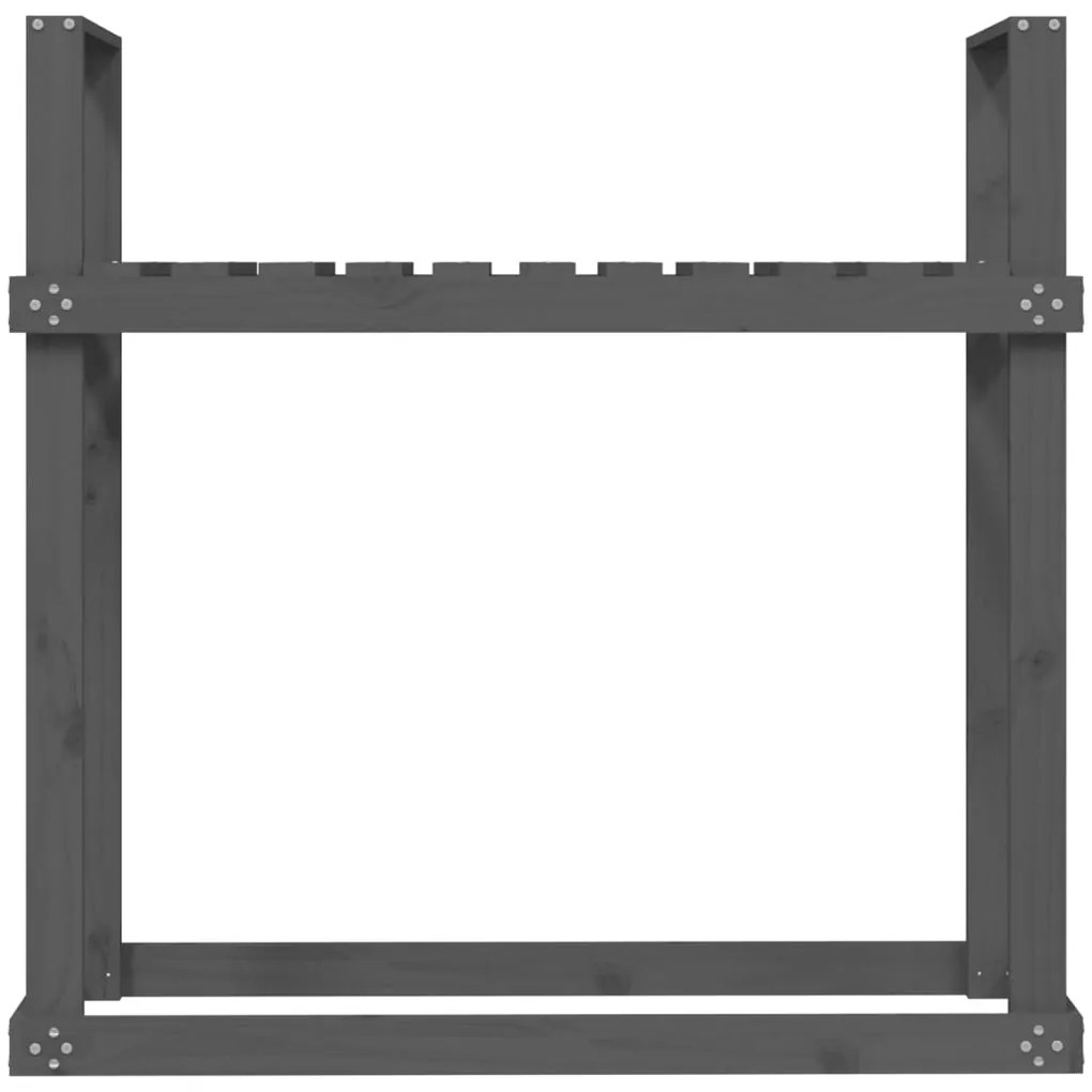 Suporte para lenha 110x35x108,5 cm pinho maciço cinza