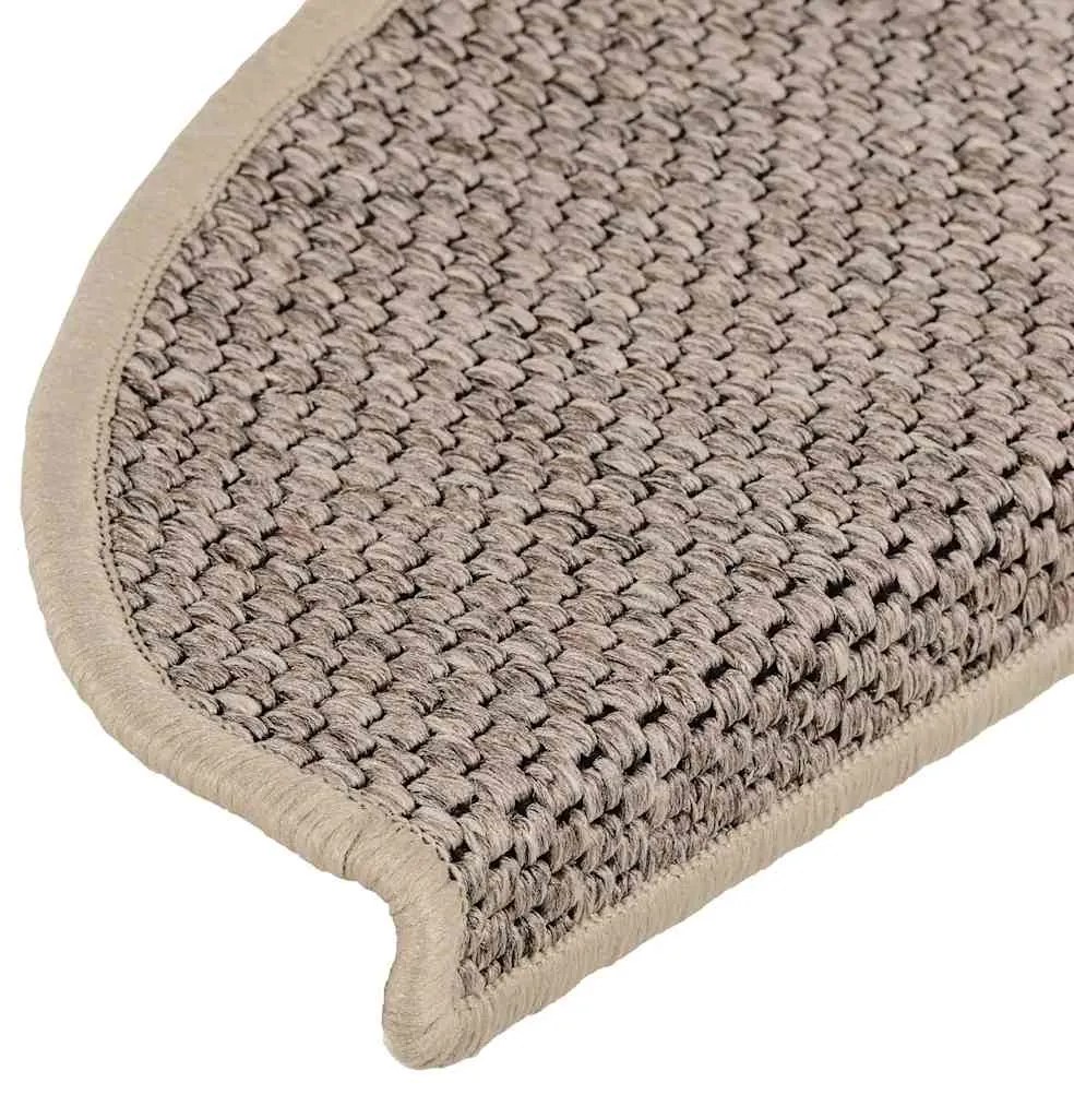 Tapetes escada adesivos aspeto sisal 30pcs 65x21x4 bege-escuro