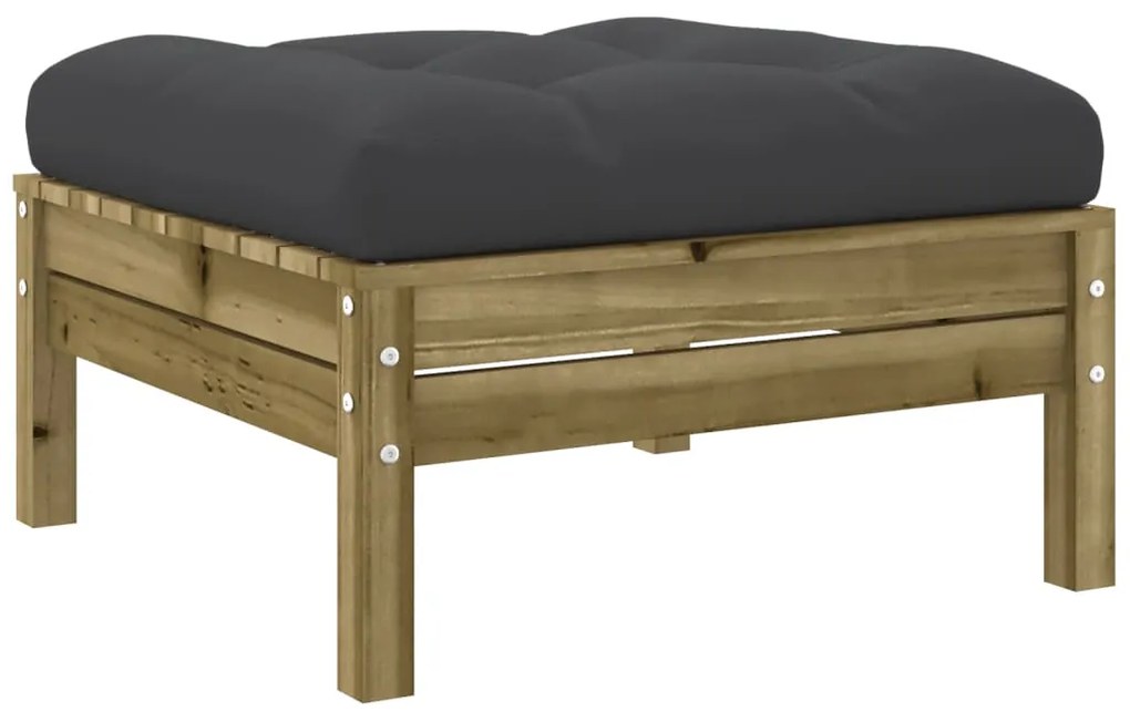 4 pcs conjunto sofás p/ jardim com almofadões pinho impregnado